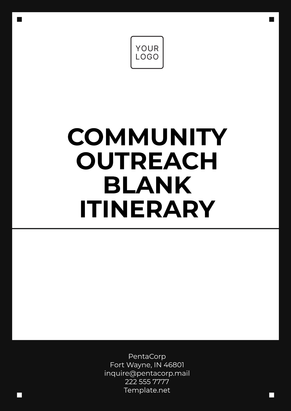 Community Outreach Blank Itinerary Template - Edit Online & Download