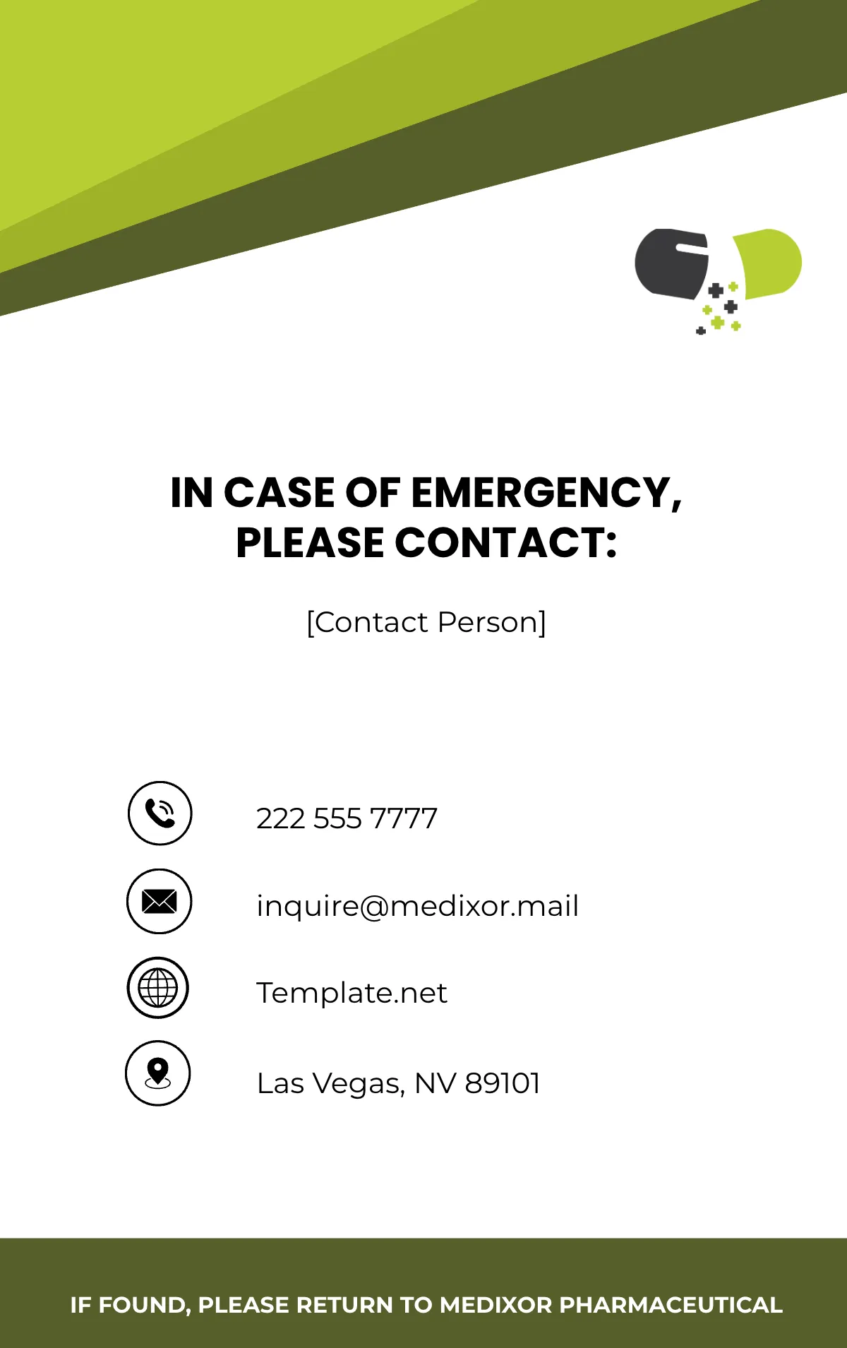 Free Pharmaceutical Medical ID Card Template to Edit Online