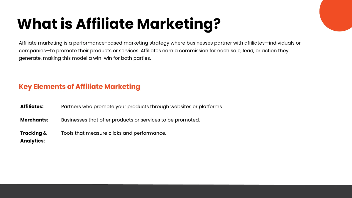 Free Affiliate Marketing Presentation Template to Edit Online