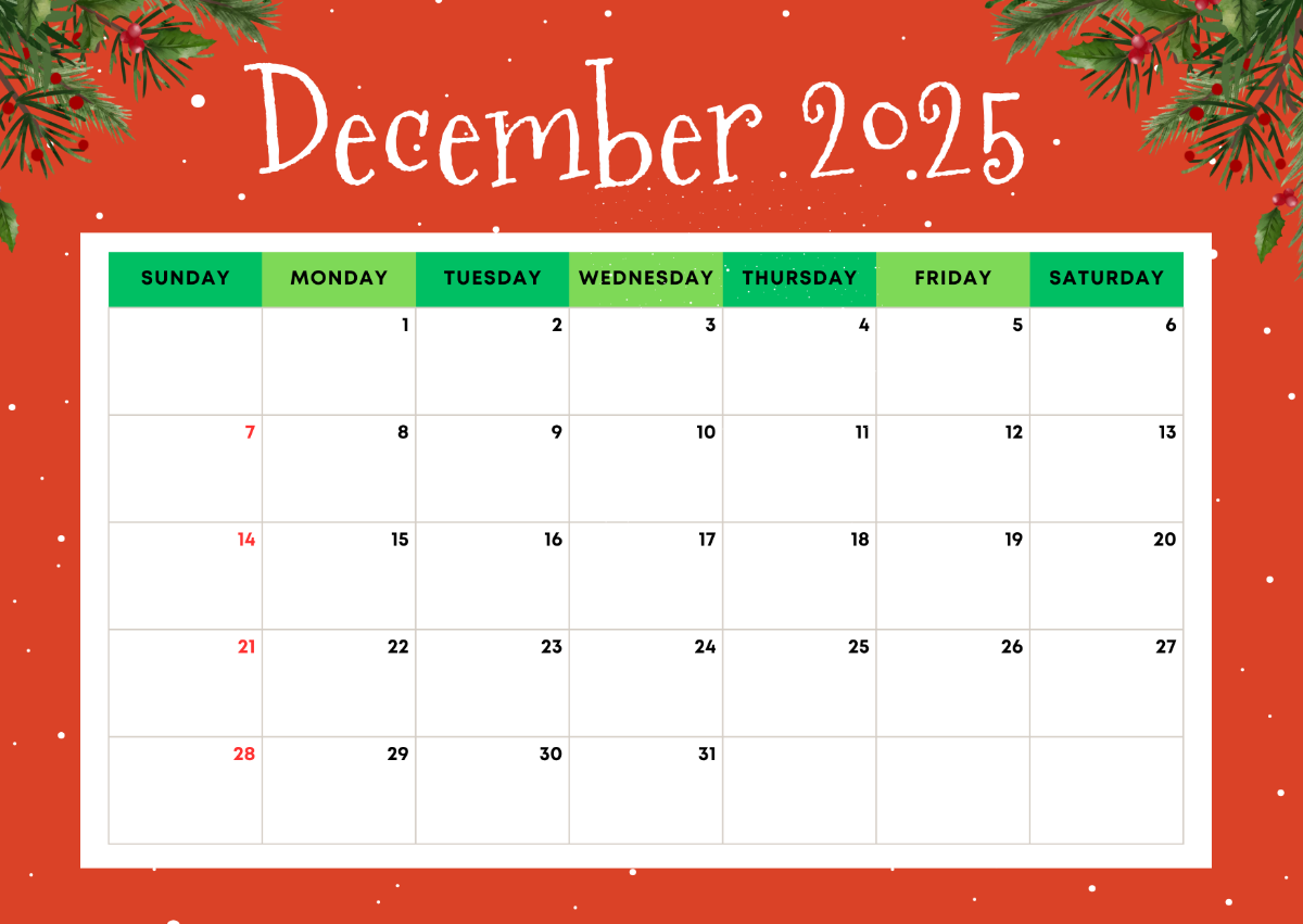 Free Red Christmas Calendar Template - Edit Online & Download