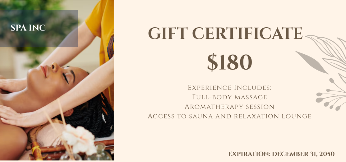 Free Spa Experience Gift Certificate Template - Edit Online & Download