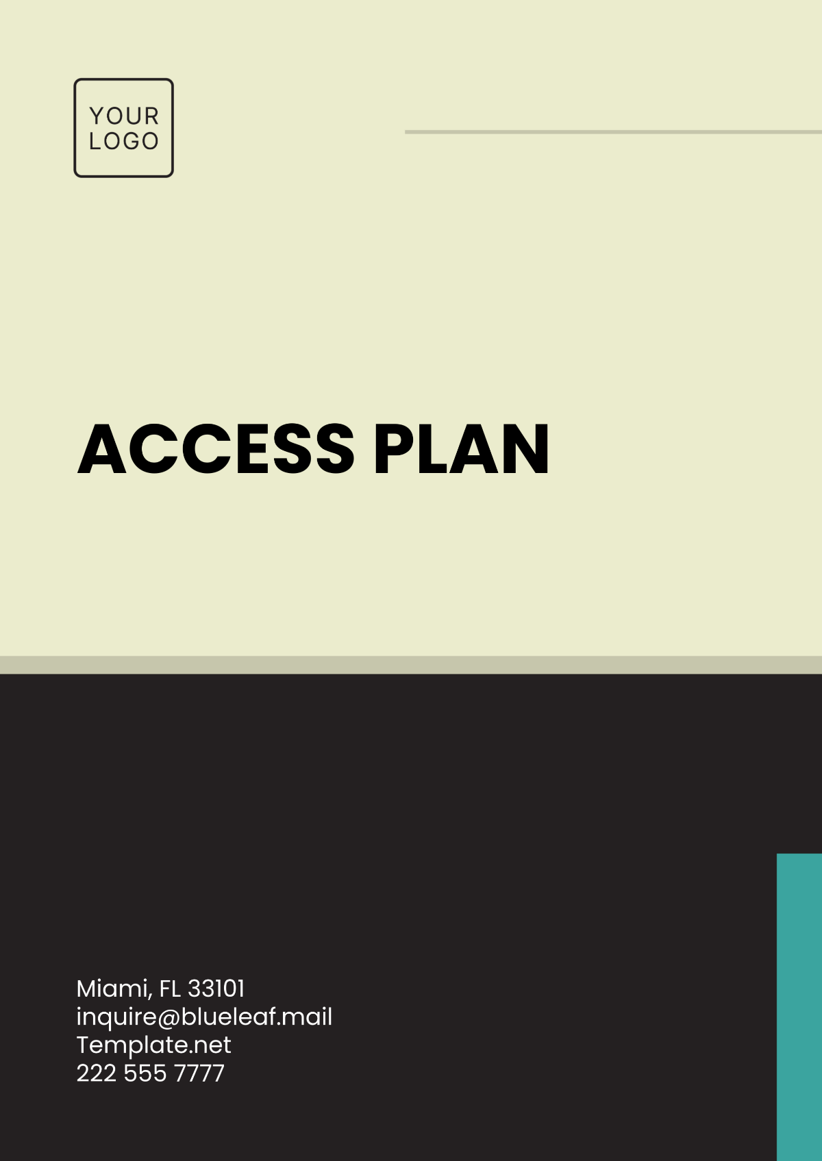 Access Plan Template - Edit Online & Download