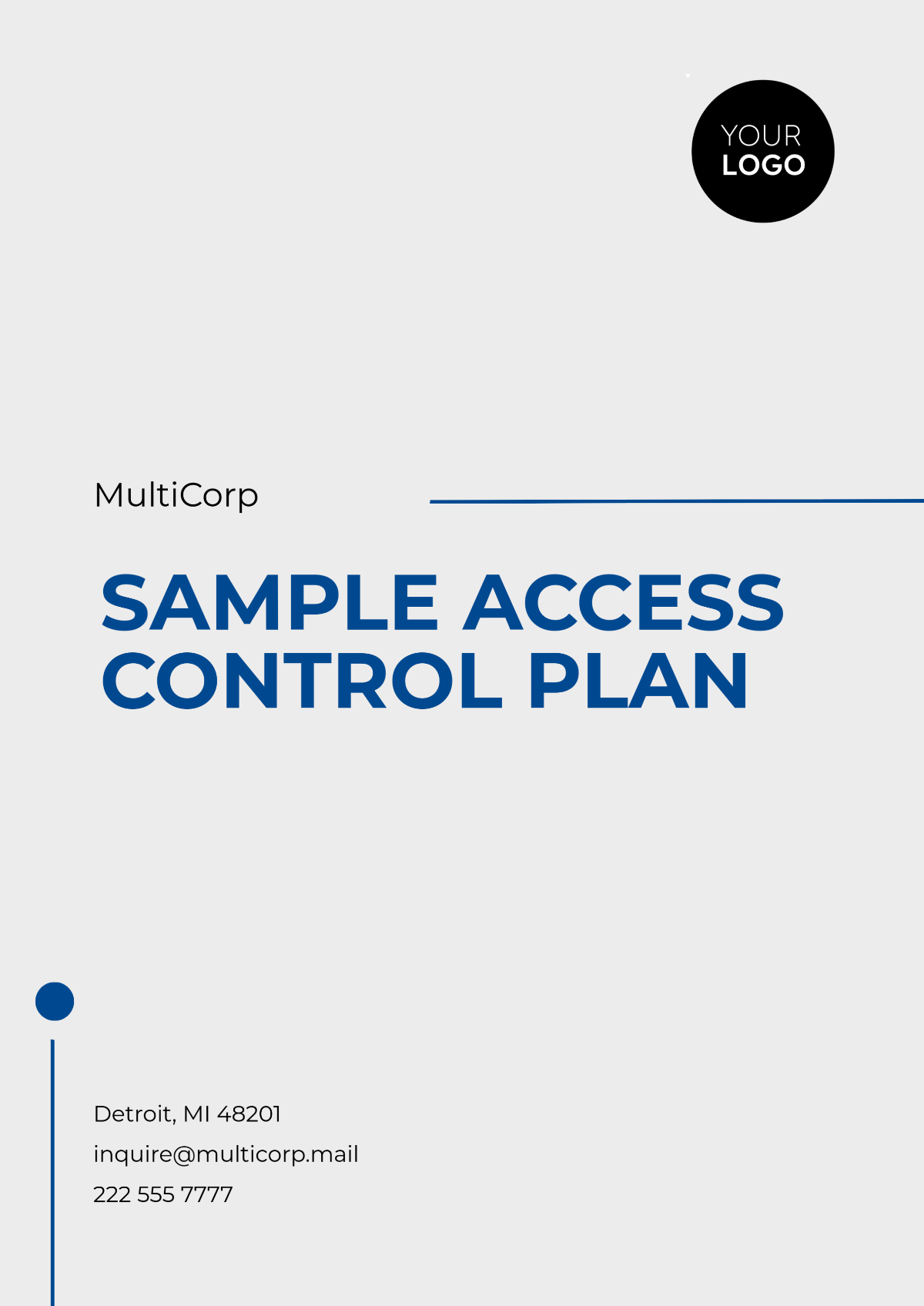 Sample Access Control Plan Template - Edit Online & Download