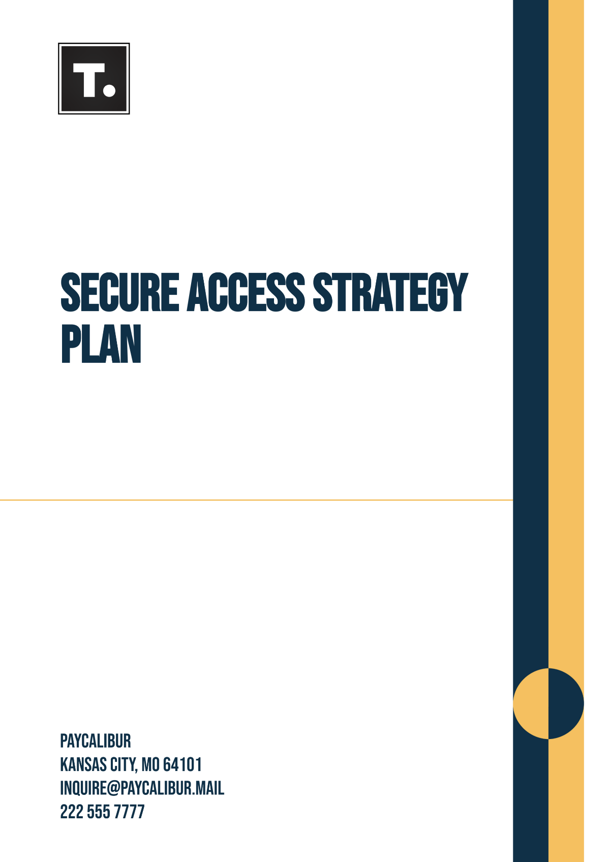 Secure Access Strategy Plan Template - Edit Online & Download