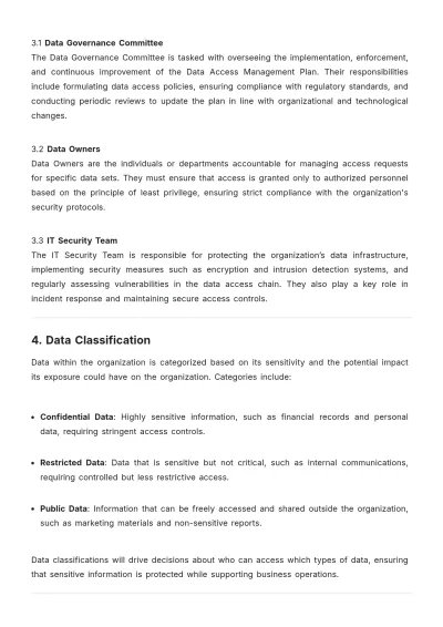 Free Data Access Management Plan Template to Edit Online