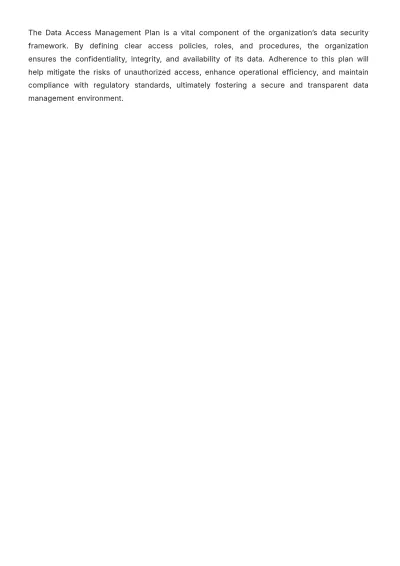 Free Data Access Management Plan Template to Edit Online