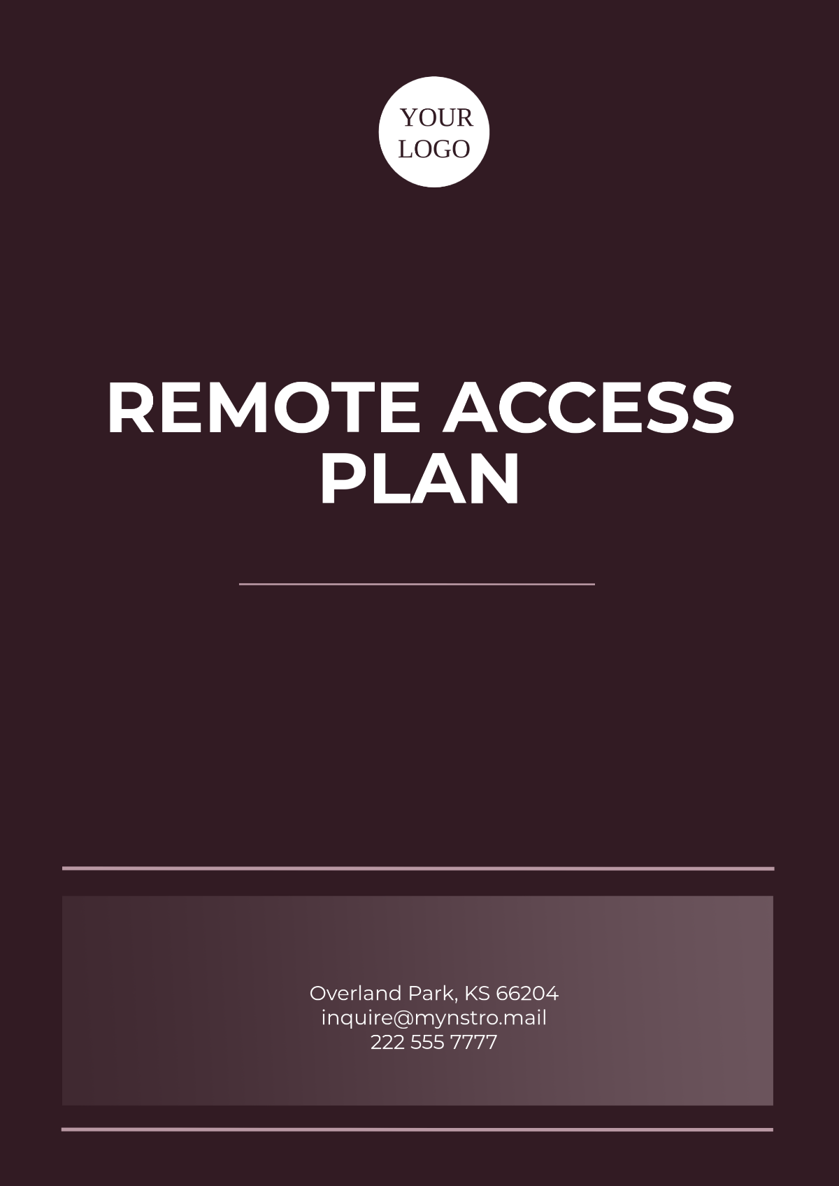 Remote Access Plan Template - Edit Online & Download