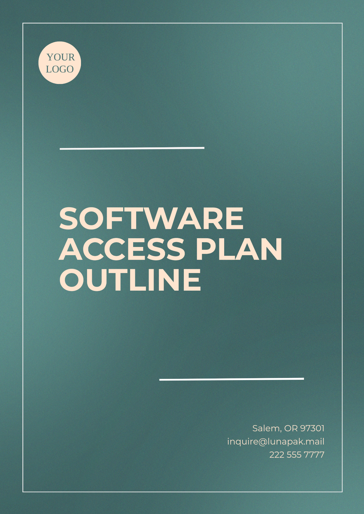 Software Access Plan Outline Template - Edit Online & Download