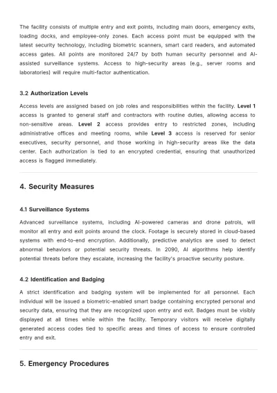 Free Facility Access Management Plan Template to Edit Online