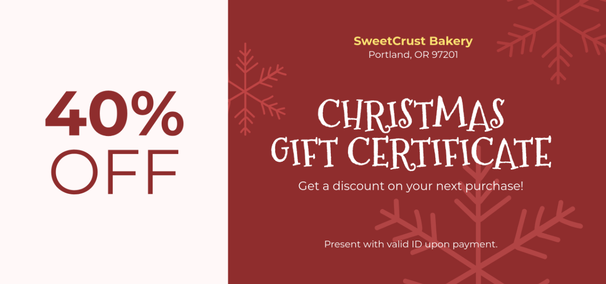 Free Background Christmas Gift Certificate Template - Edit Online & Download