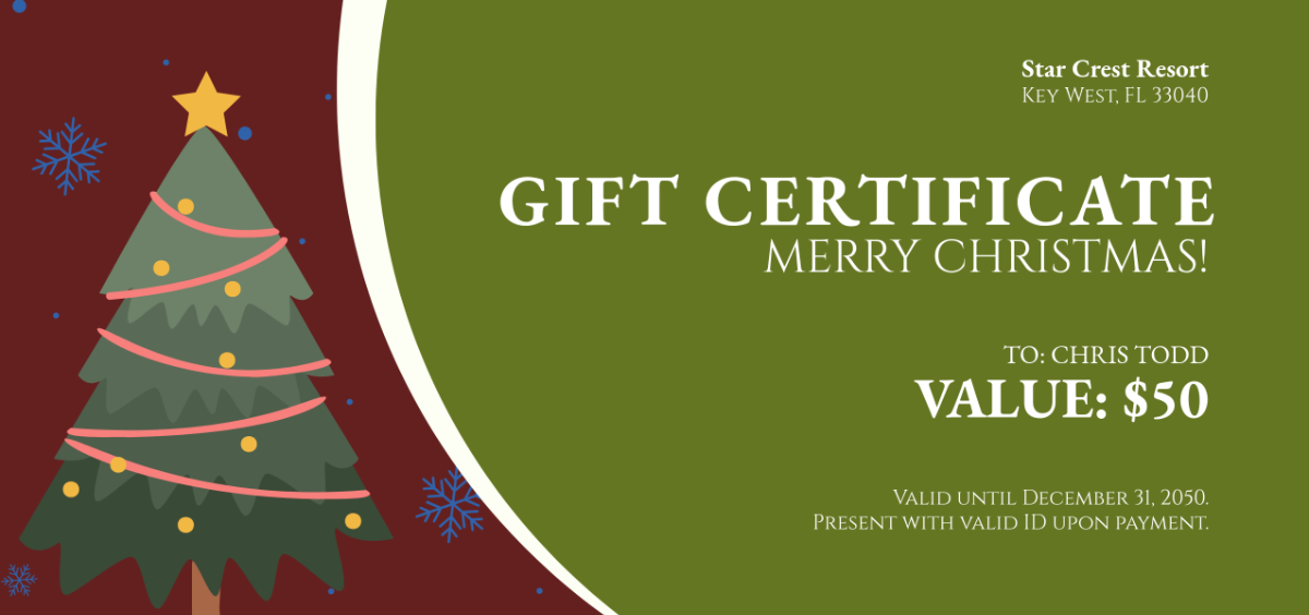 Blank Christmas Gift Certificate Template - Edit Online & Download