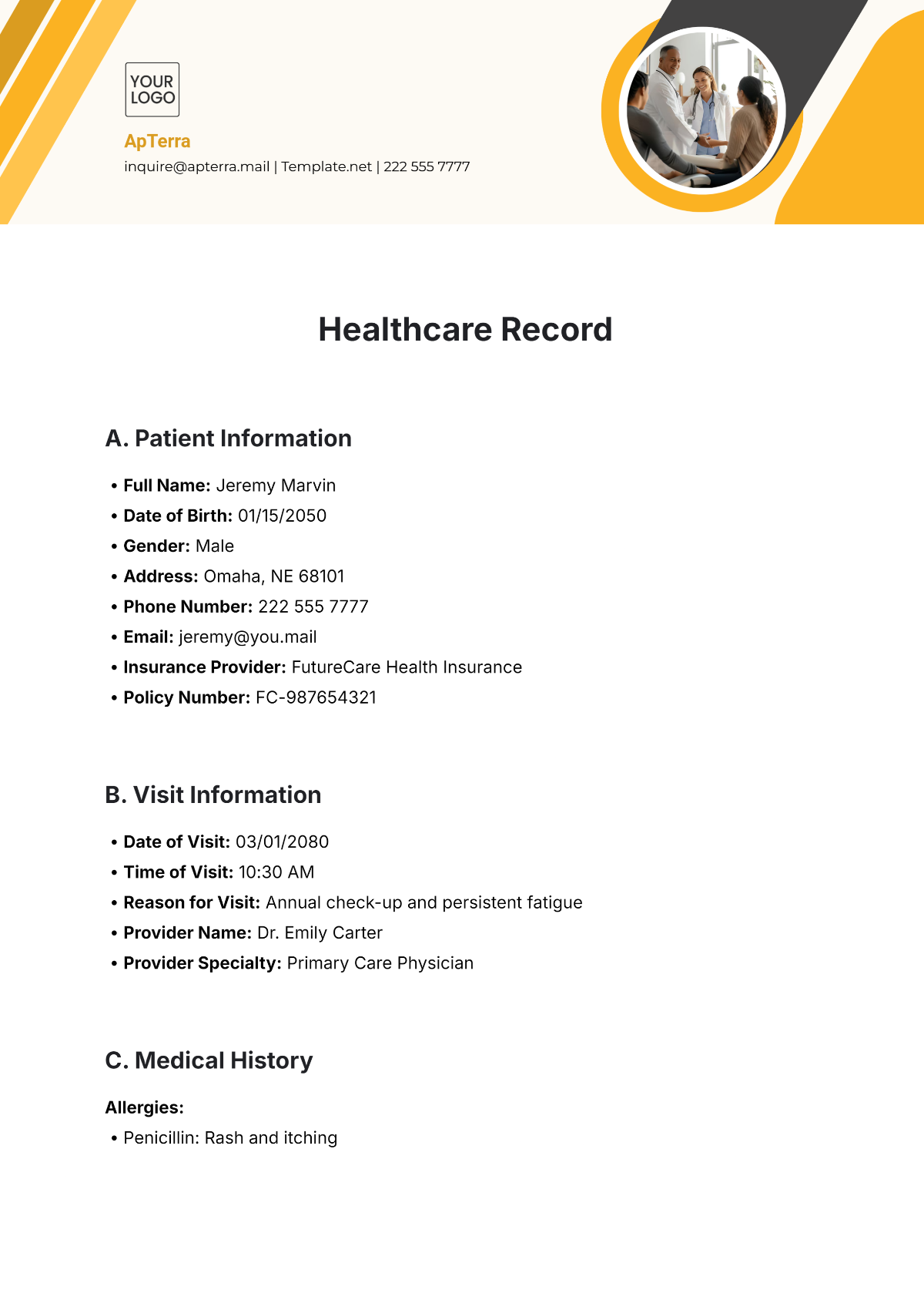 Healthcare Record Template - Edit Online & Download