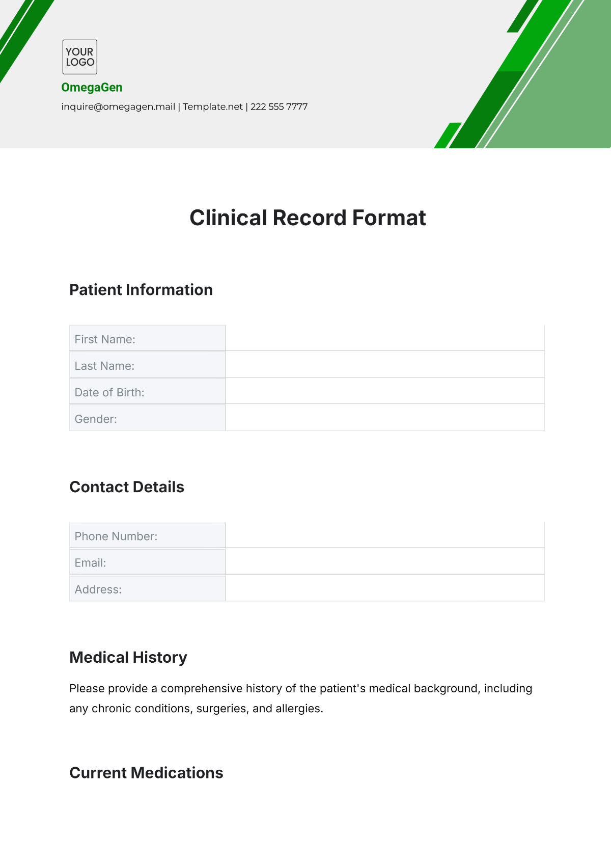 Clinical Record Format Template - Edit Online & Download