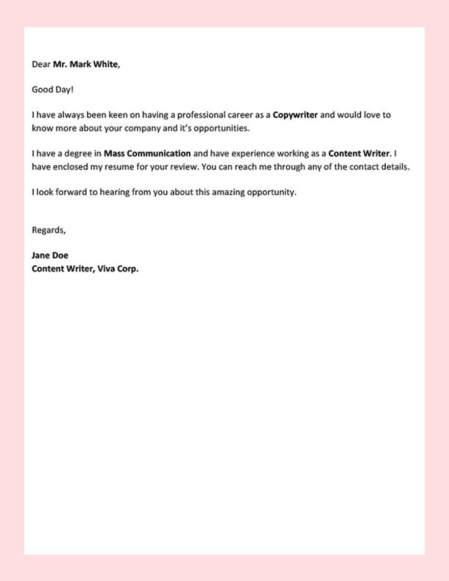 Free Professional Letter of Interest Template