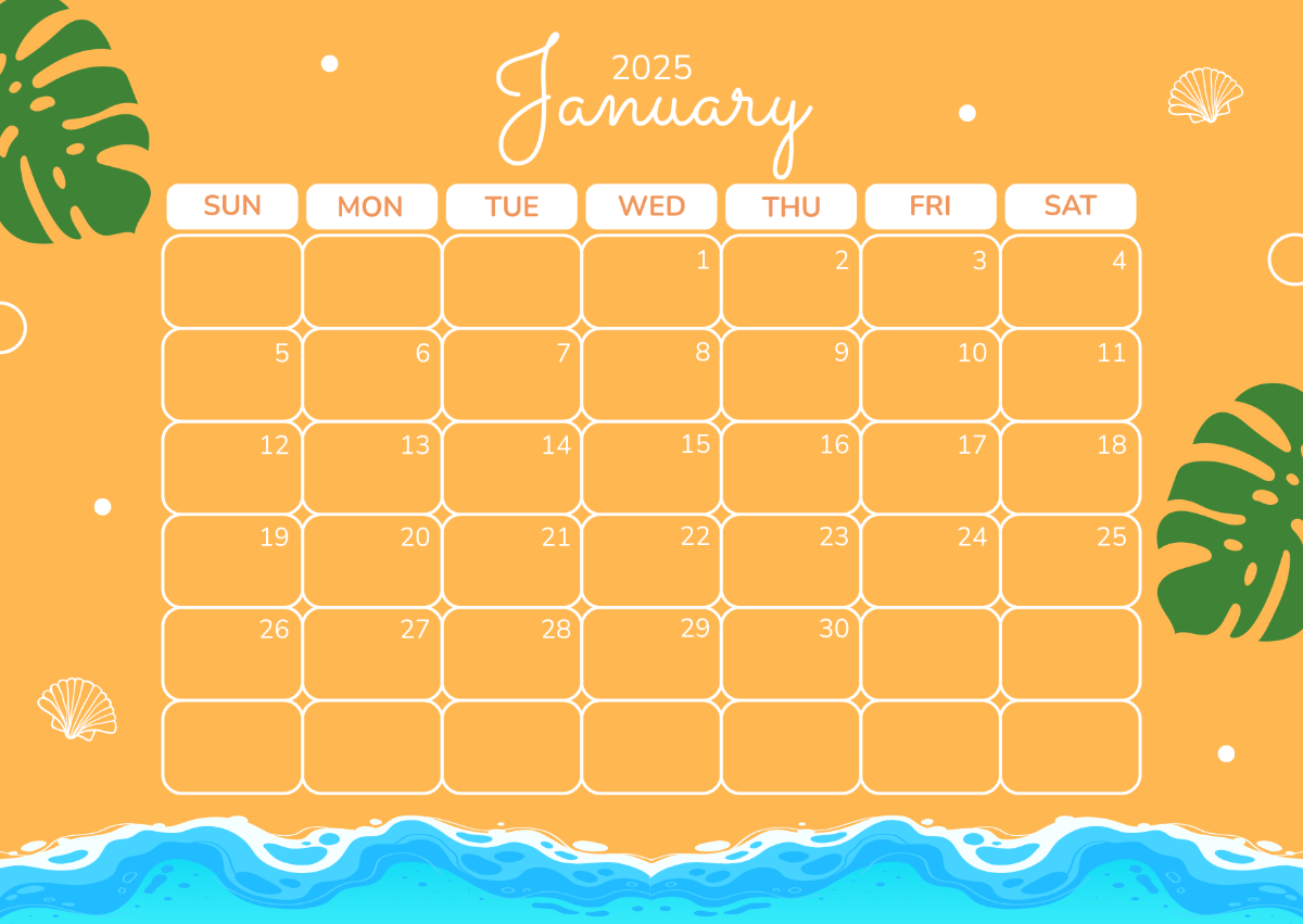 Free Summer 2025 Calendar Template