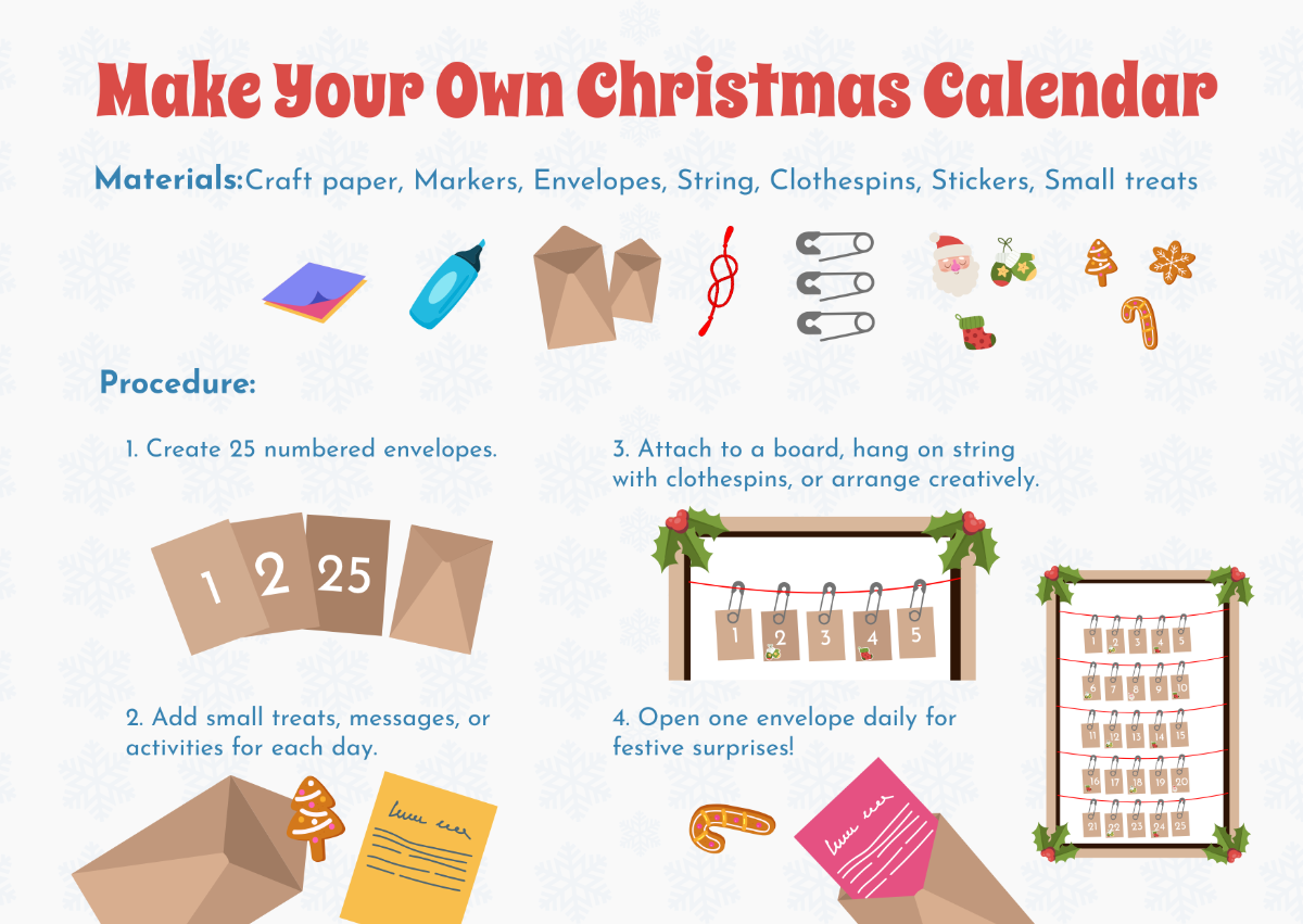 Free DIY Christmas Calendar Template - Edit Online & Download