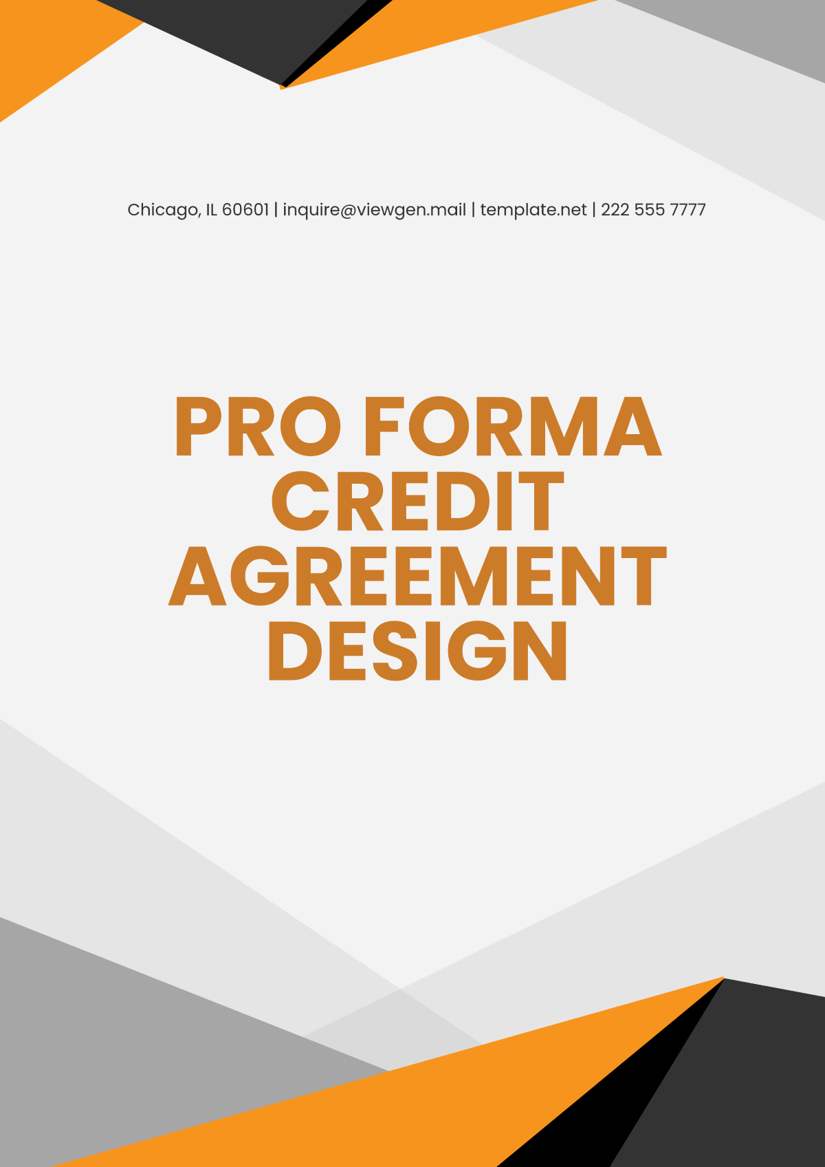 Pro Forma Credit Agreement Design Template - Edit Online & Download