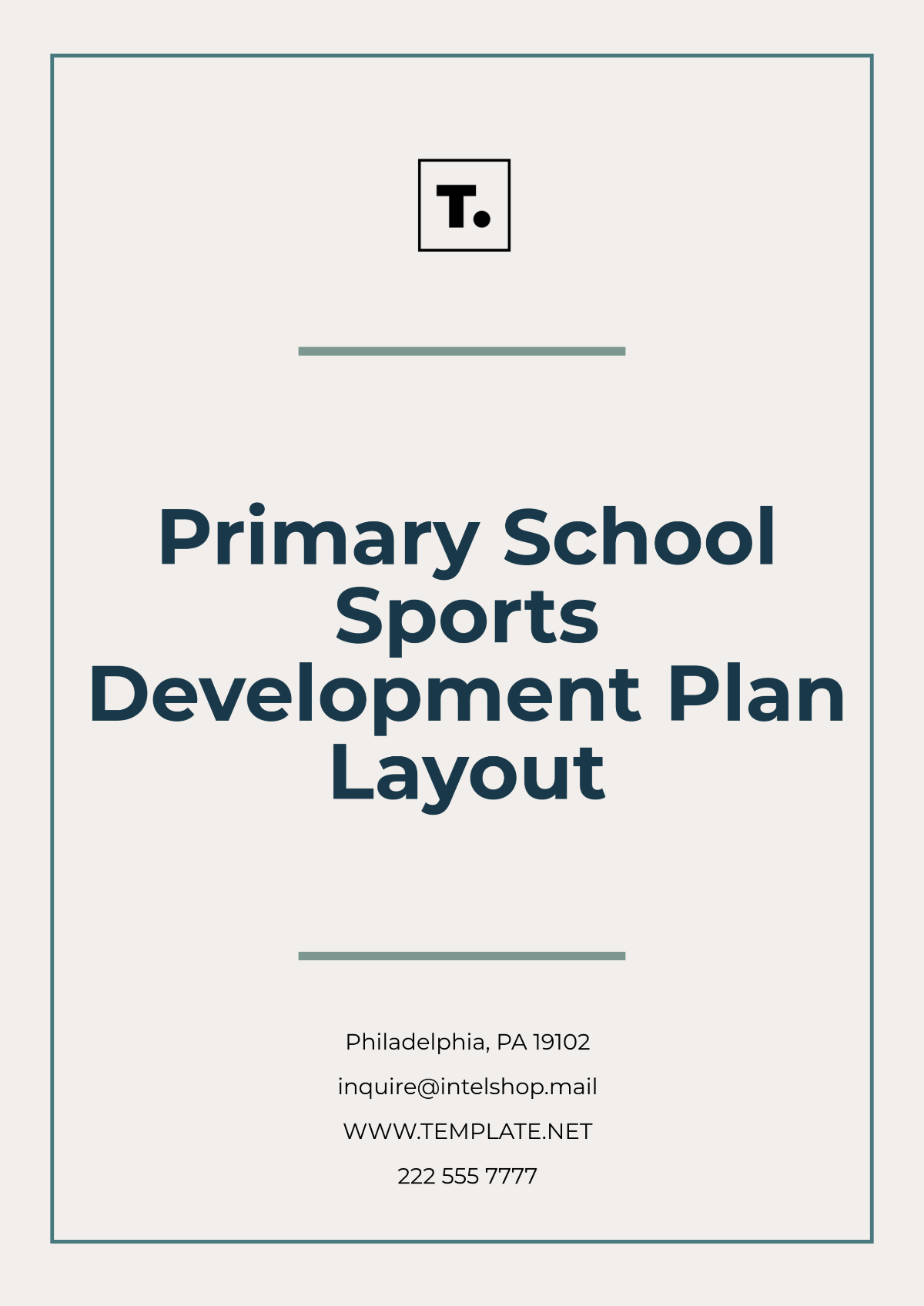 Primary School Sports Development Plan Layout Template - Edit Online & Download