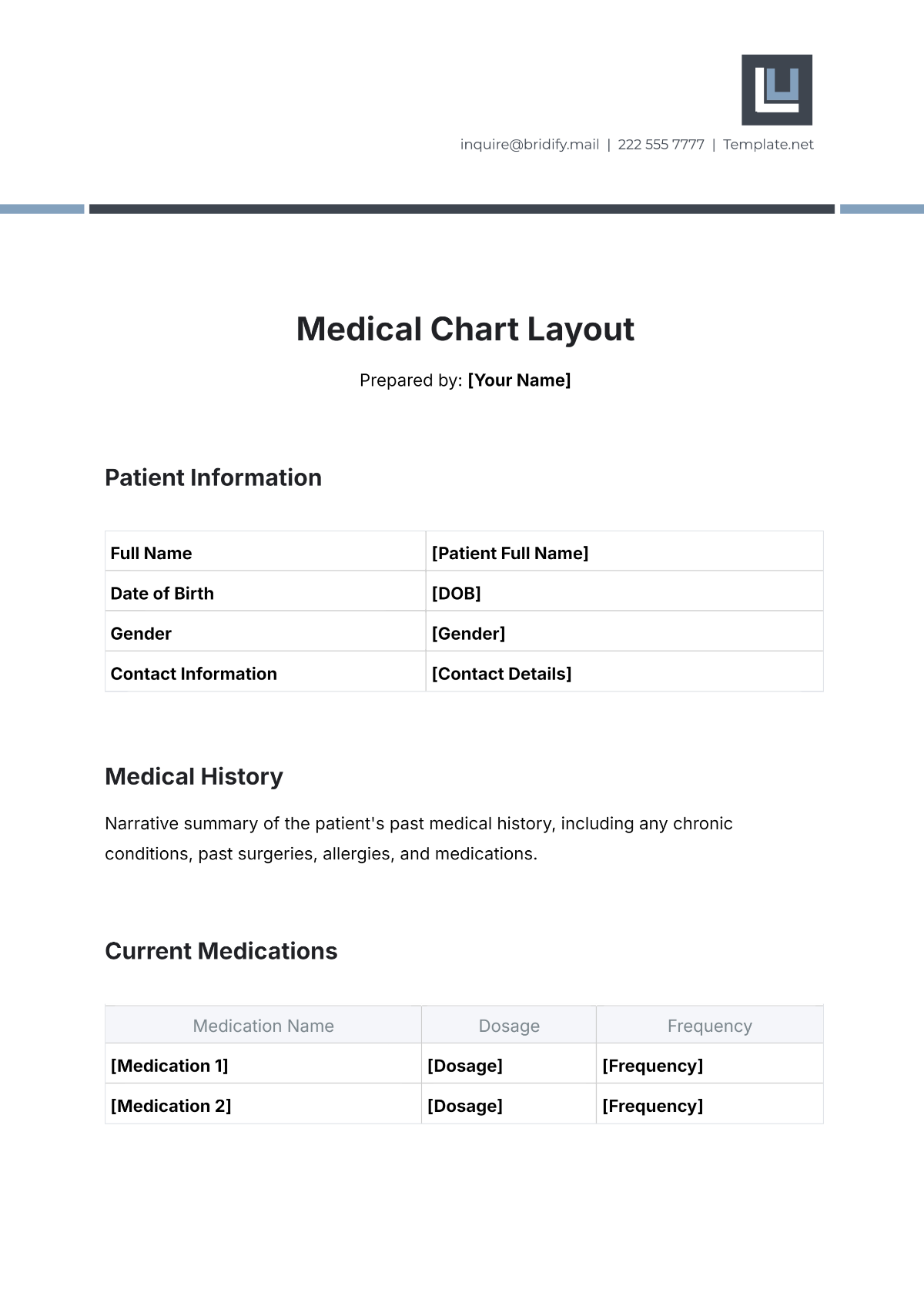 Medical Chart Layout Template - Edit Online & Download