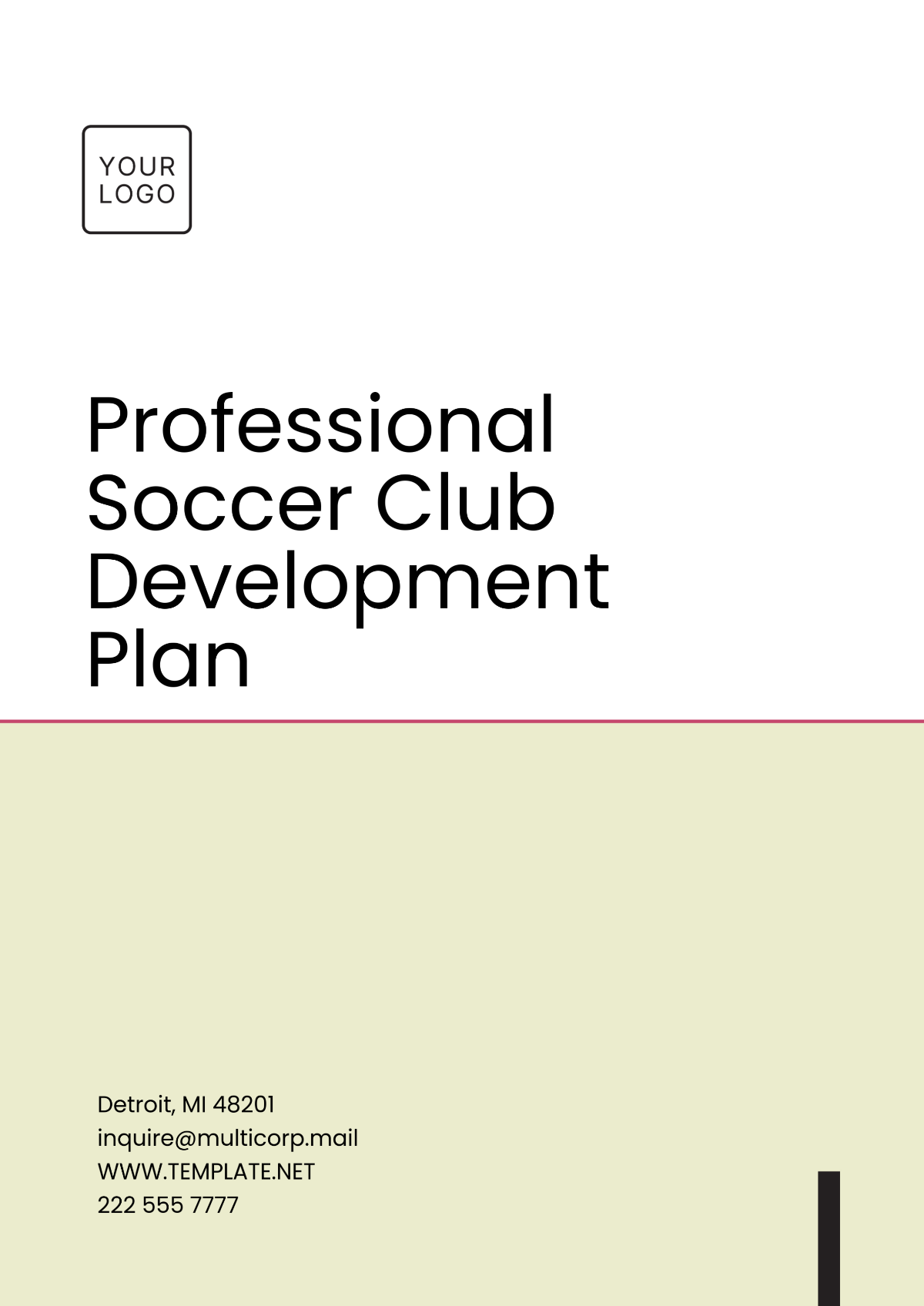 Professional Soccer Club Development Plan Template - Edit Online & Download