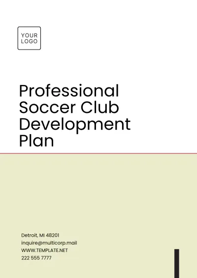 Free Professional Soccer Club Development Plan Template to Edit Online