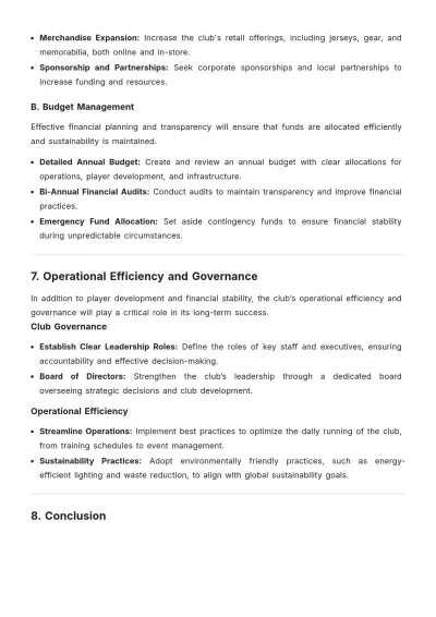 Free Professional Soccer Club Development Plan Template to Edit Online