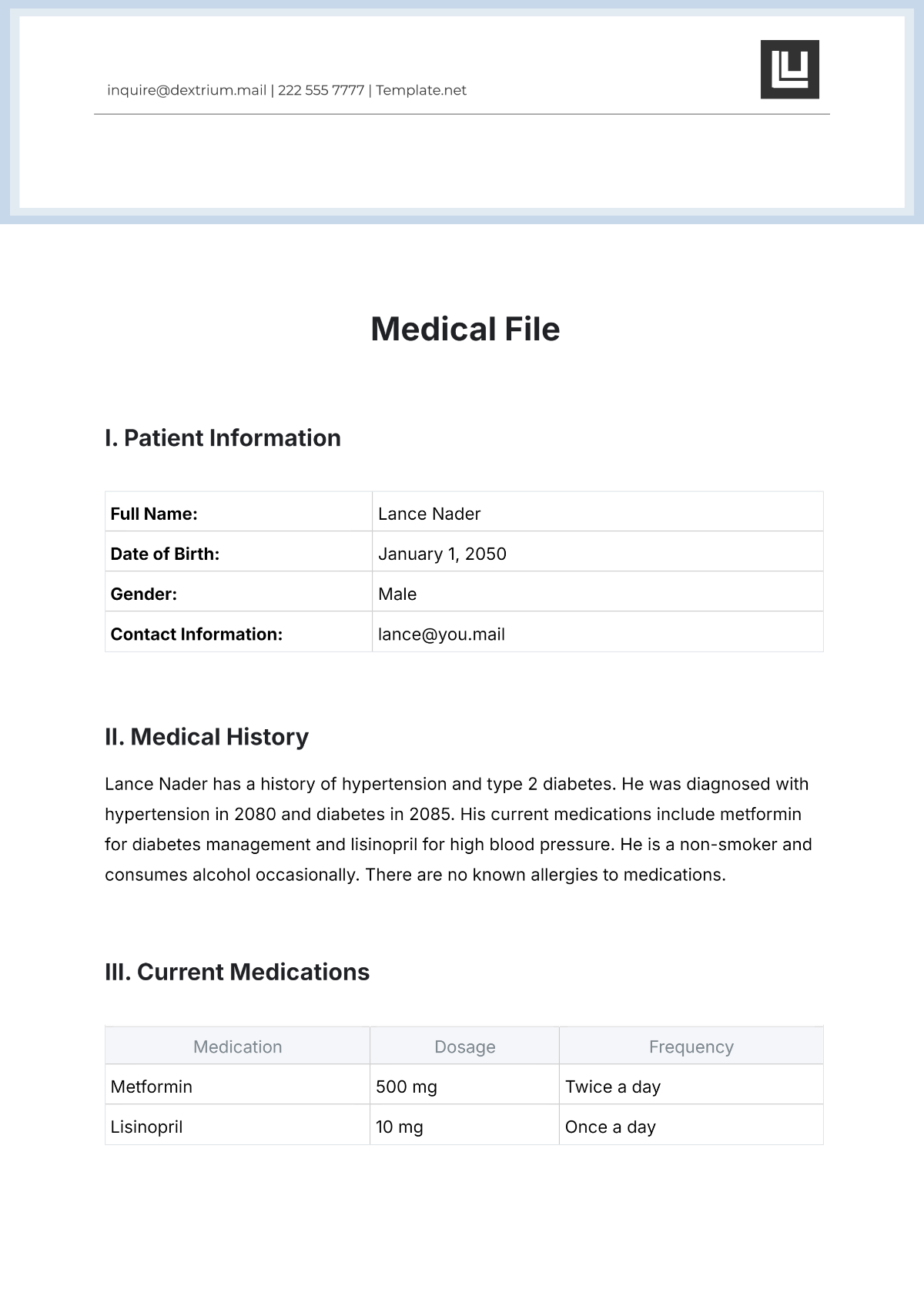 Medical File Template - Edit Online & Download