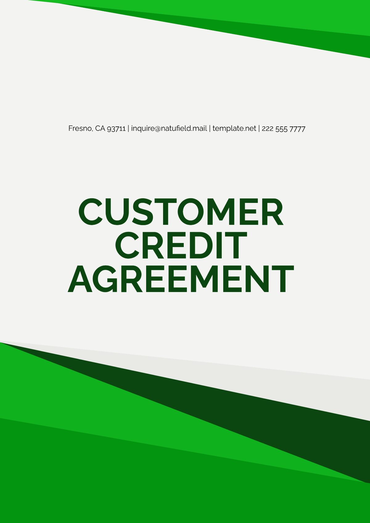 Customer Credit Agreement Template - Edit Online & Download