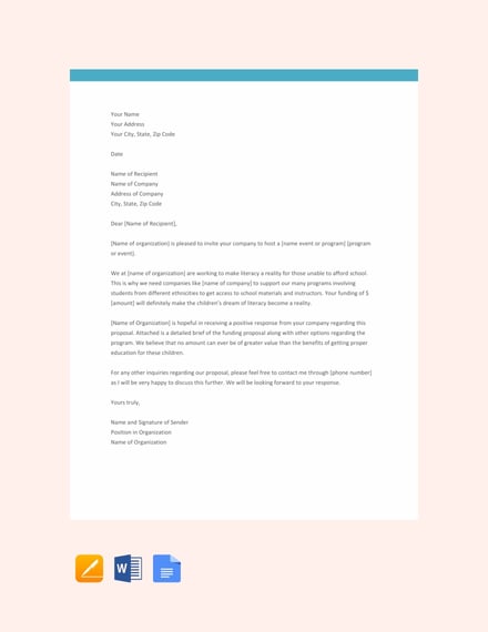 FREE Proposal Letter Example Template - Word | Google Docs | Apple ...