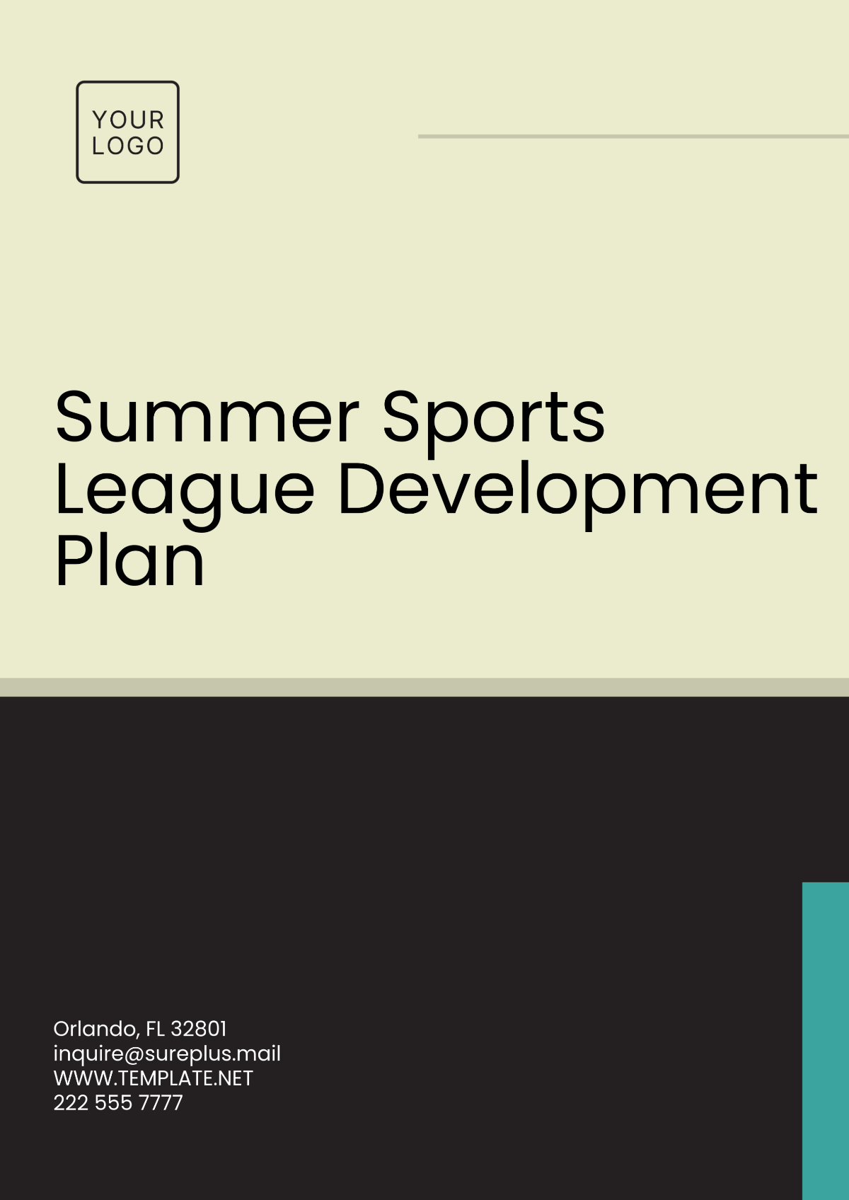 Summer Sports League Development Plan Template - Edit Online & Download