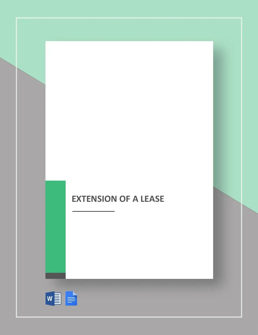 Extension of a Lease Template
