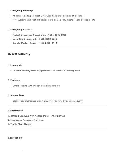 Free Construction Site Access Plan Template to Edit Online