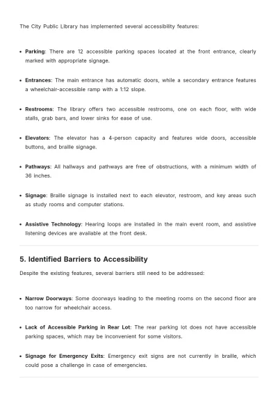 Free Public Facility Accessibility Plan Template to Edit Online