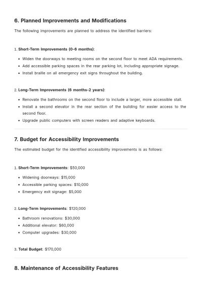 Free Public Facility Accessibility Plan Template to Edit Online