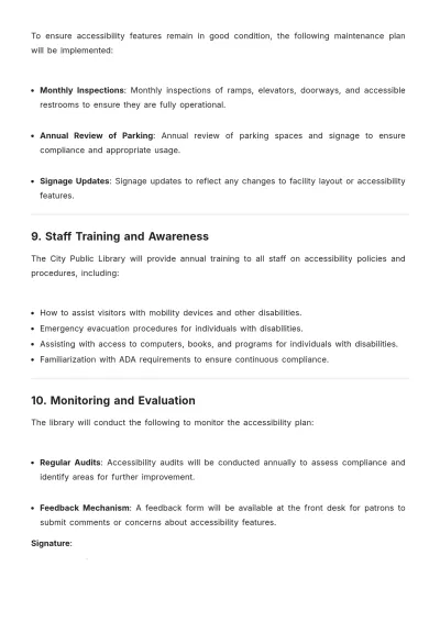 Free Public Facility Accessibility Plan Template to Edit Online