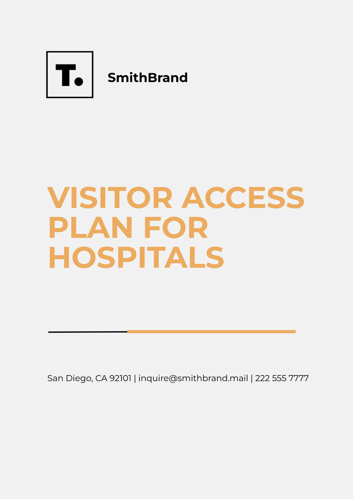 Visitor Access Plan for Hospitals Template - Edit Online & Download