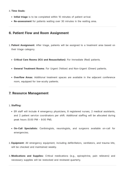 Free Emergency Room Access Plan Template to Edit Online