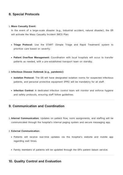 Free Emergency Room Access Plan Template to Edit Online