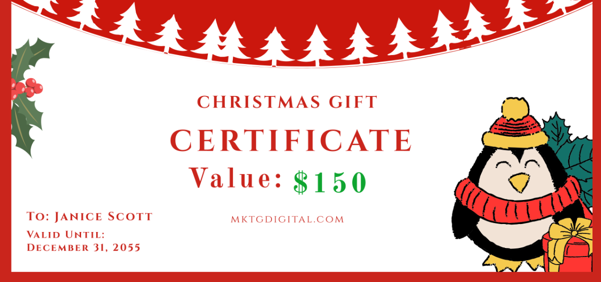 Free Fun Design Christmas Gift Certificate Template - Edit Online & Download