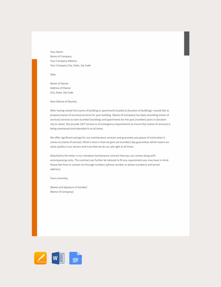 Free Proposal Letter For Business Template Word Google