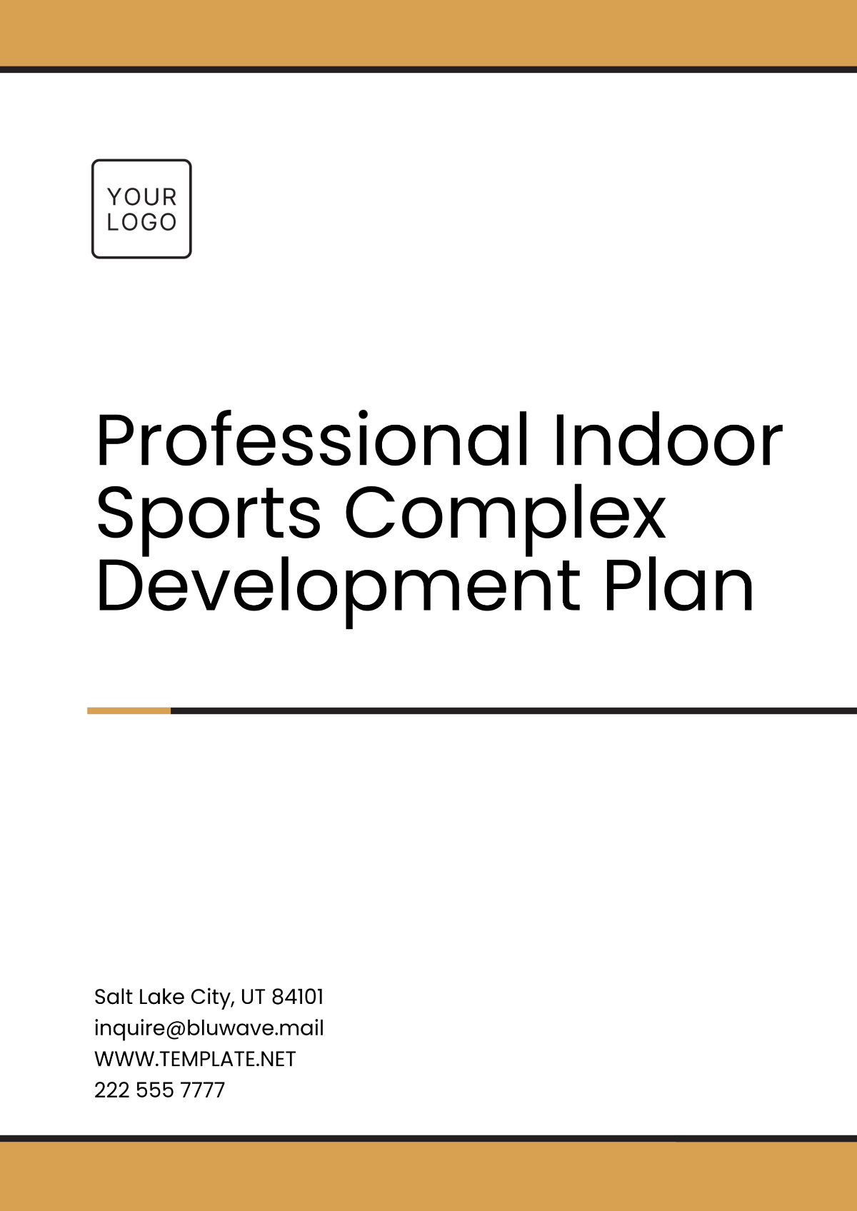 Professional Indoor Sports Complex Development Plan Template - Edit Online & Download