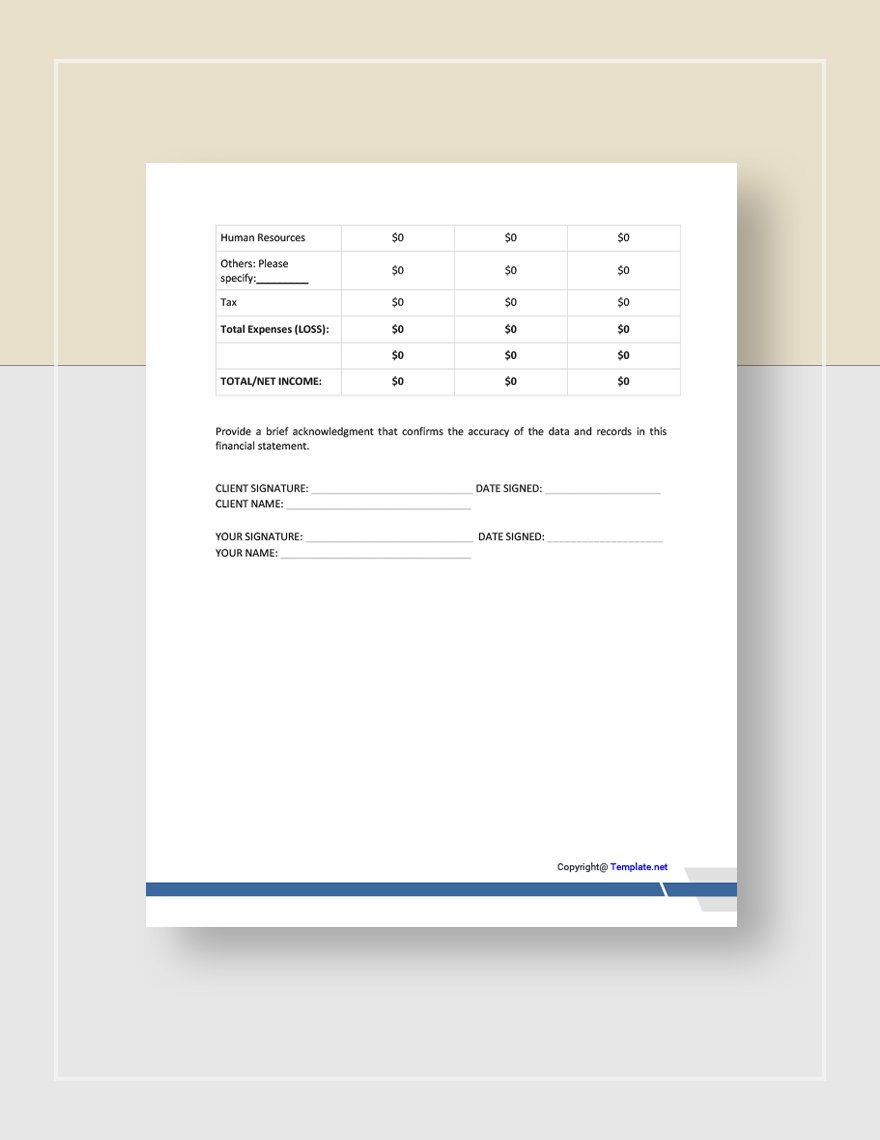 Free Sample Real Estate Income Statement Template