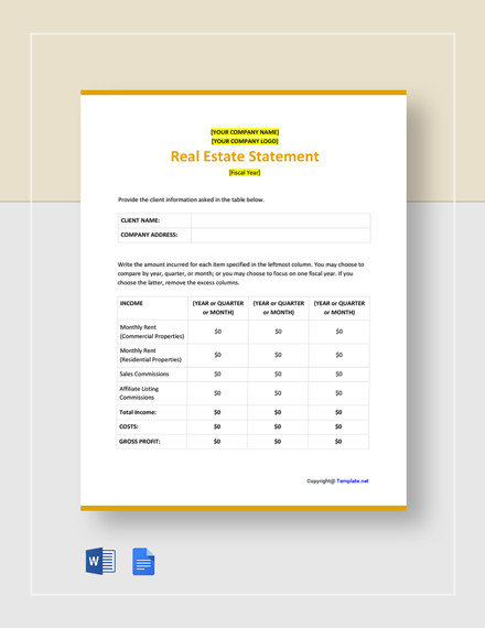 real estate personal statement examples