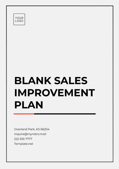 Free Blank Sales Improvement Plan Template to Edit Online
