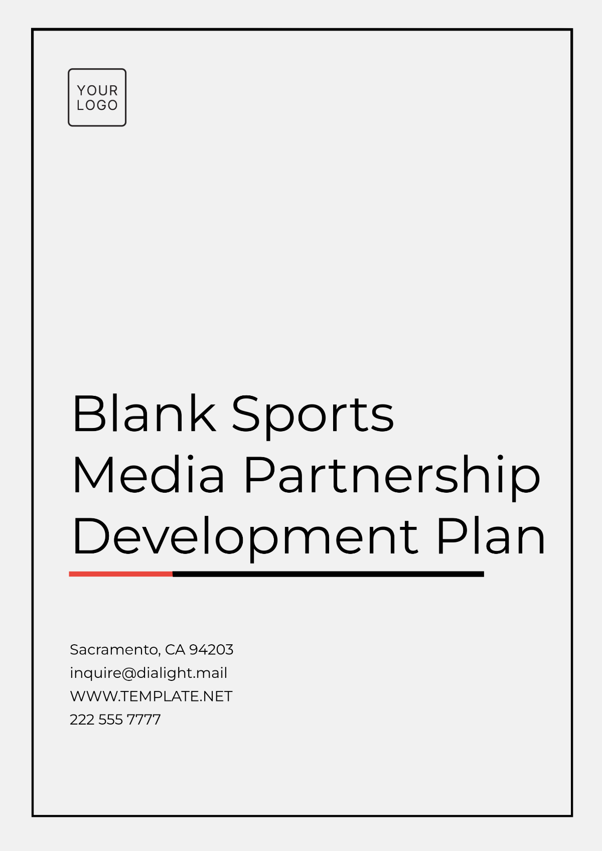 Blank Sports Media Partnership Development Plan Template - Edit Online & Download