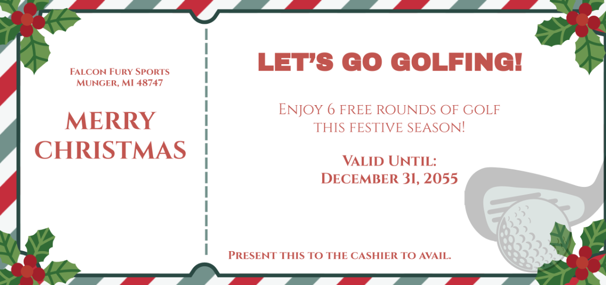 Golf Christmas Gift Certificate Template - Edit Online & Download