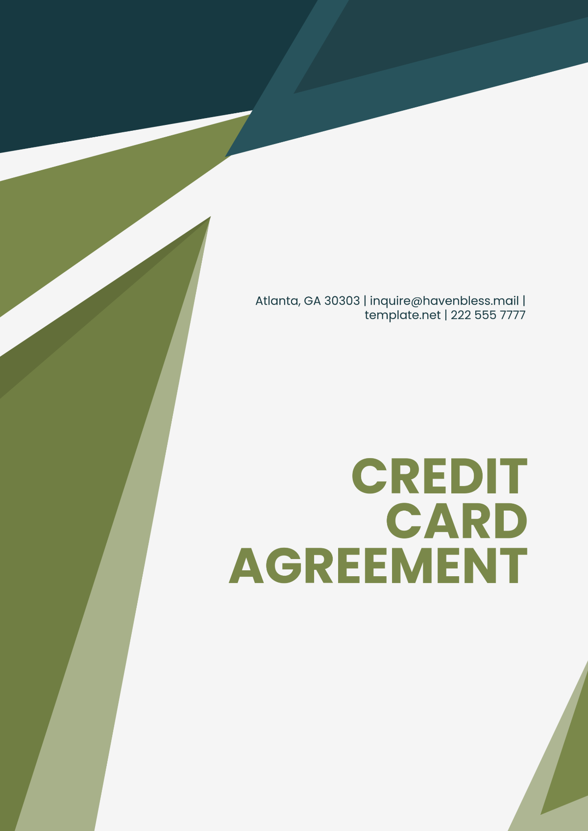 Credit Card Agreement Template - Edit Online & Download