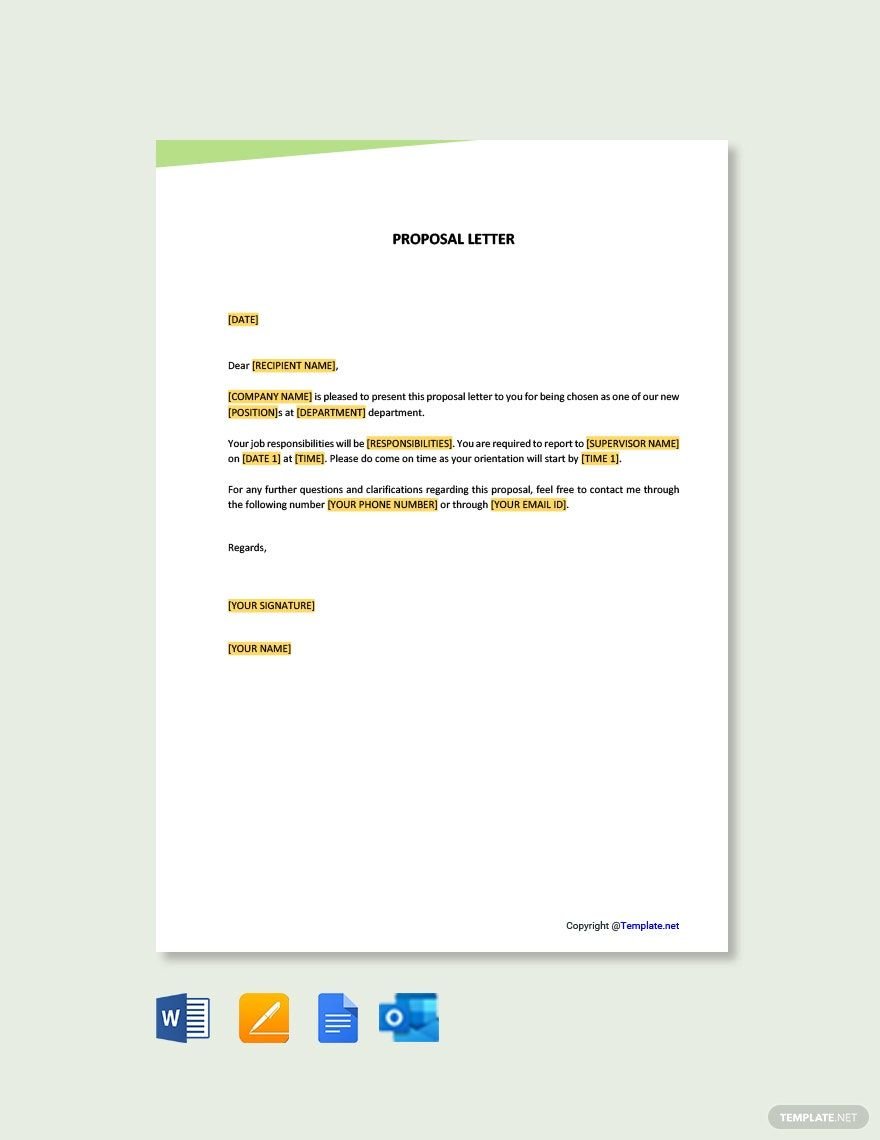 Sample Proposal Letter Template