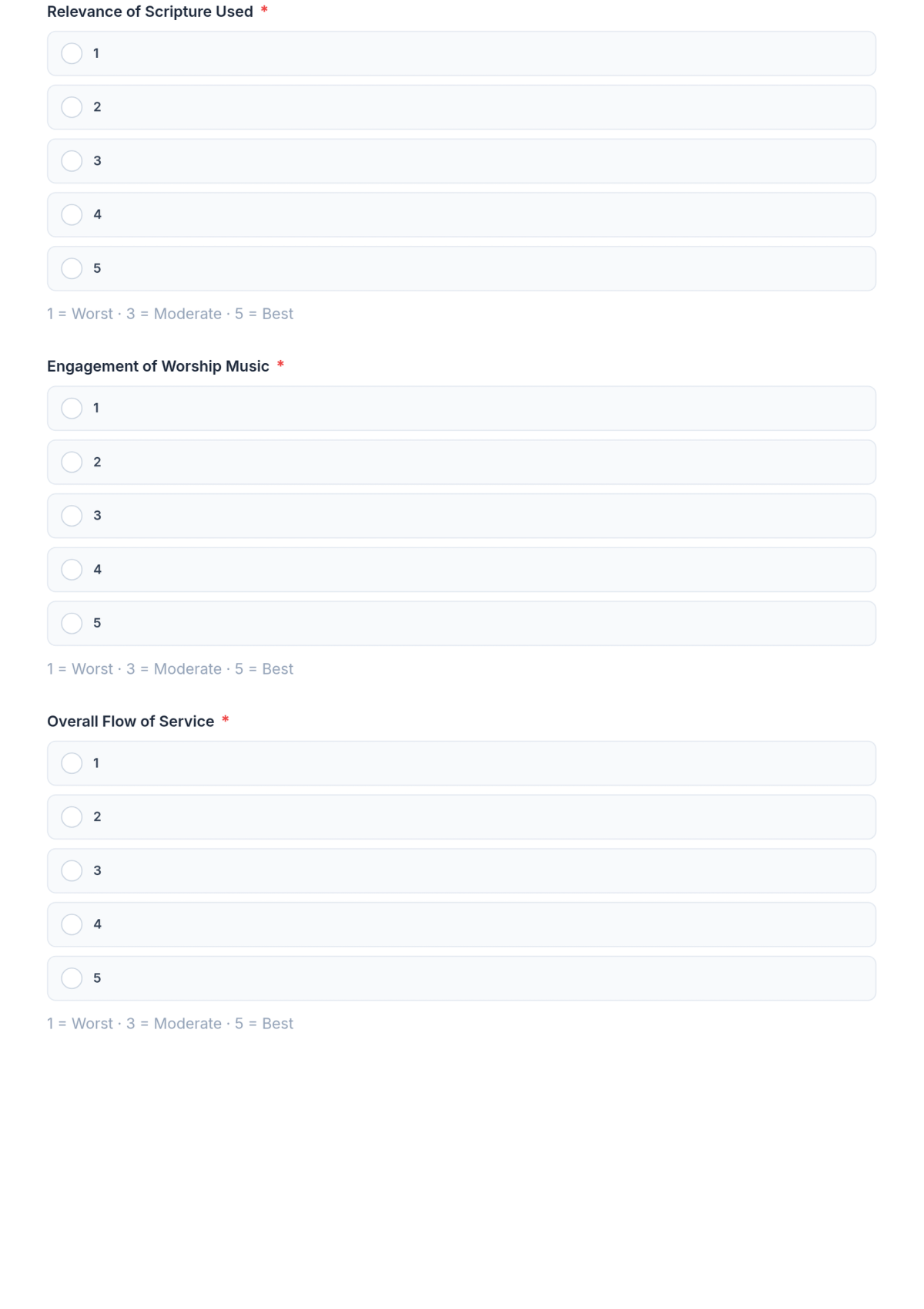 Free Worship Evaluation Form Template & AI Maker Free Worship Evaluation Form Template & AI Maker