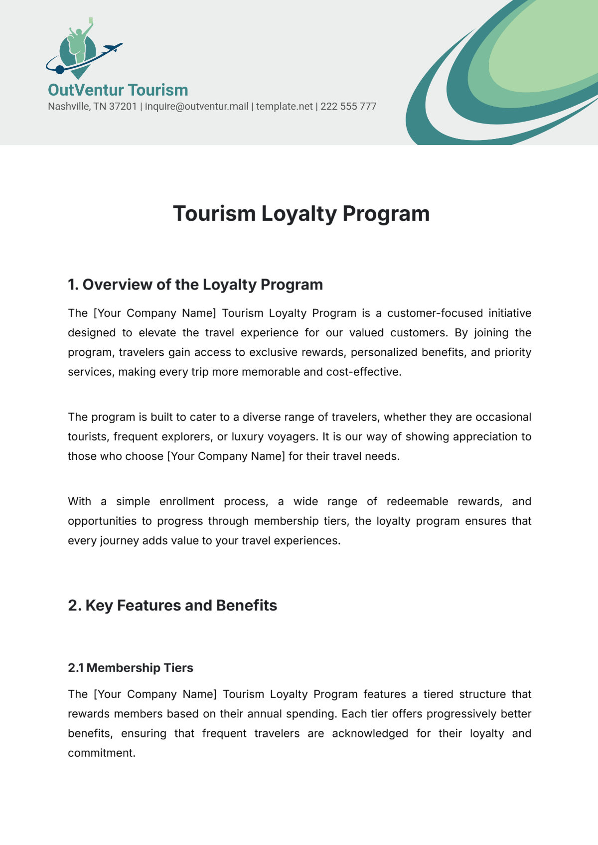 Tourism Loyalty Program Template - Edit Online & Download